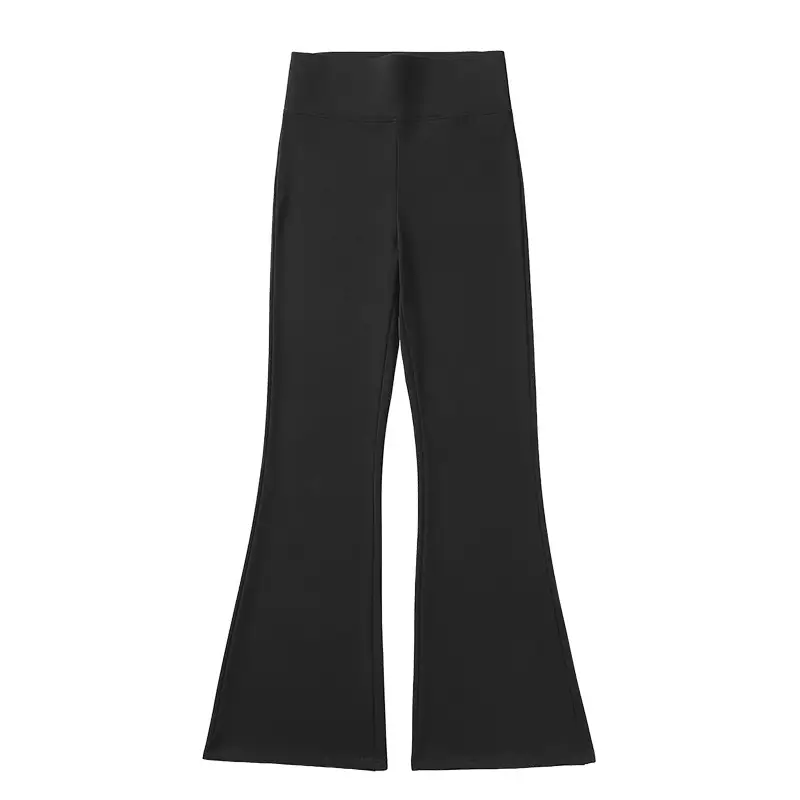 Women's Slim Fit Shark Pants Black Micro-Horn High Waist - Image 13