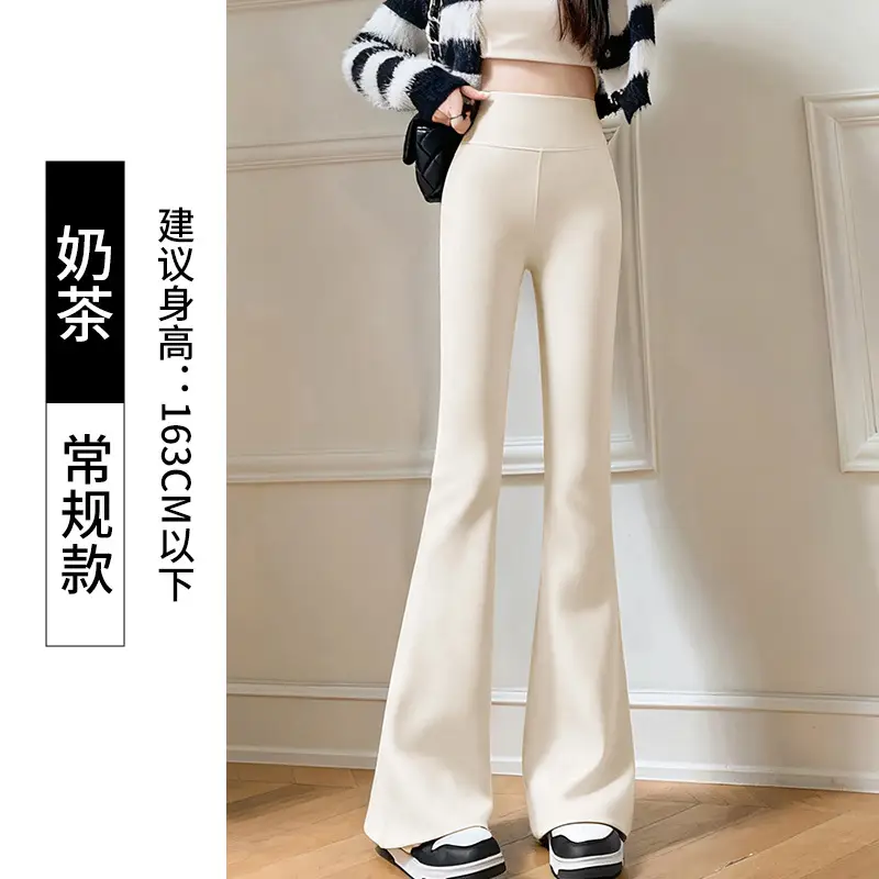 Women's Slim Fit Shark Pants Black Micro-Horn High Waist - Image 5