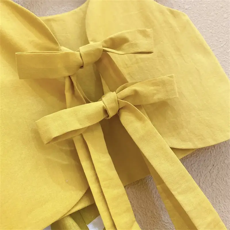 Girls Korean Pastoral Backless Vests Polka Dot Bloomers Set — feature 11