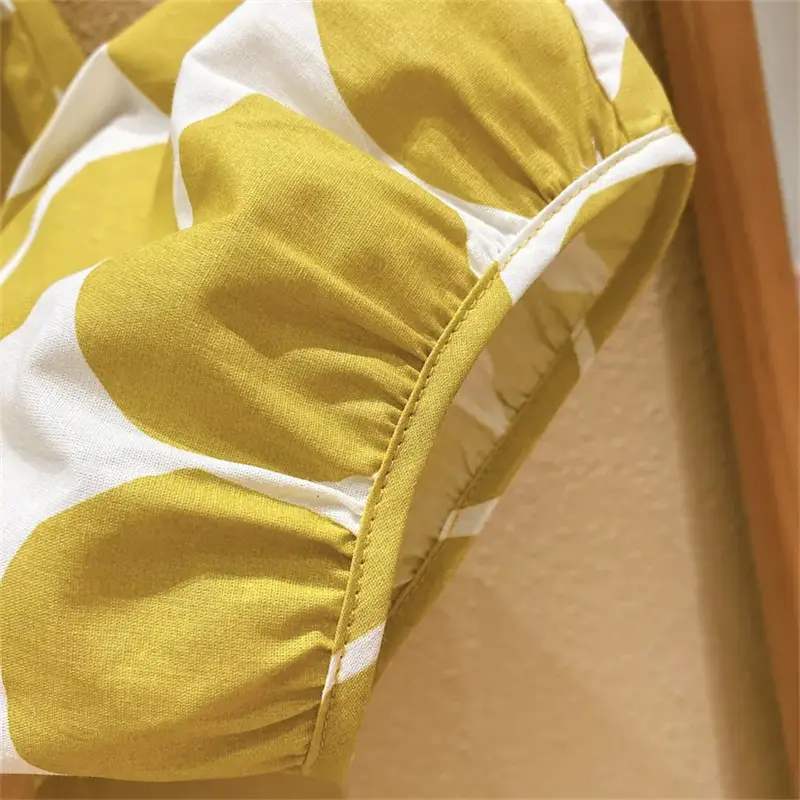 Girls Korean Pastoral Backless Vests Polka Dot Bloomers Set — feature 14