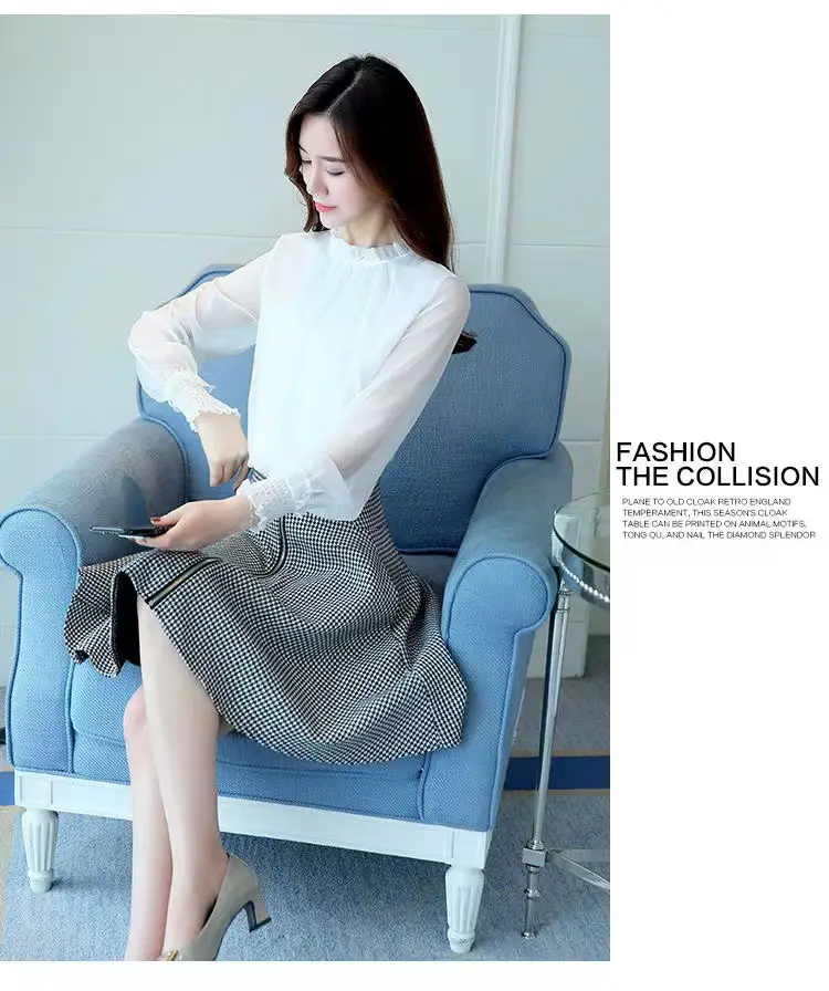 Women's White Chiffon High Neck Top Spring Fall 2025 — feature 22
