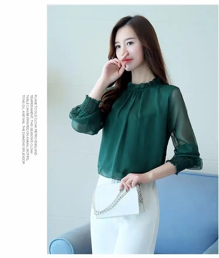 Women's White Chiffon High Neck Top Spring Fall 2025 — feature 27
