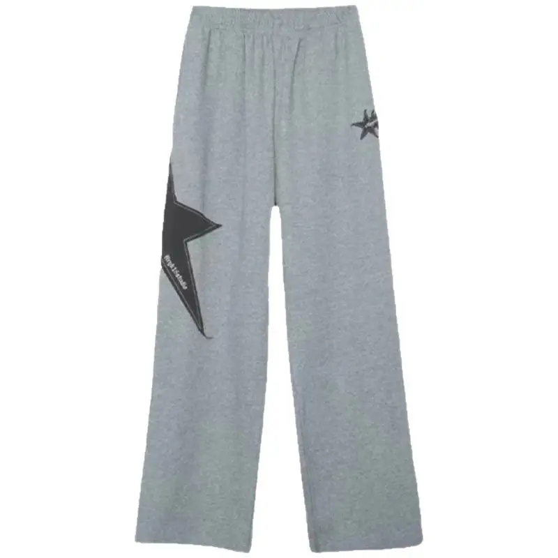 Women Grey Star Print Loose Sports Pants Spring Summer - Image 6