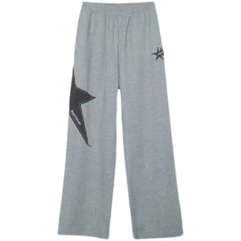 Women Grey Star Print Loose Sports Pants Spring Summer — feature 7
