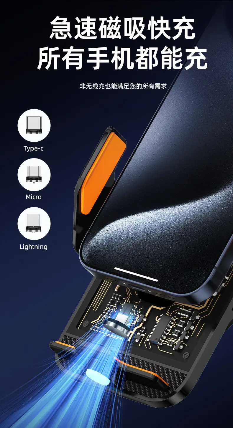 Smart Car Phone Charger with 15W Air Outlet — feature 15