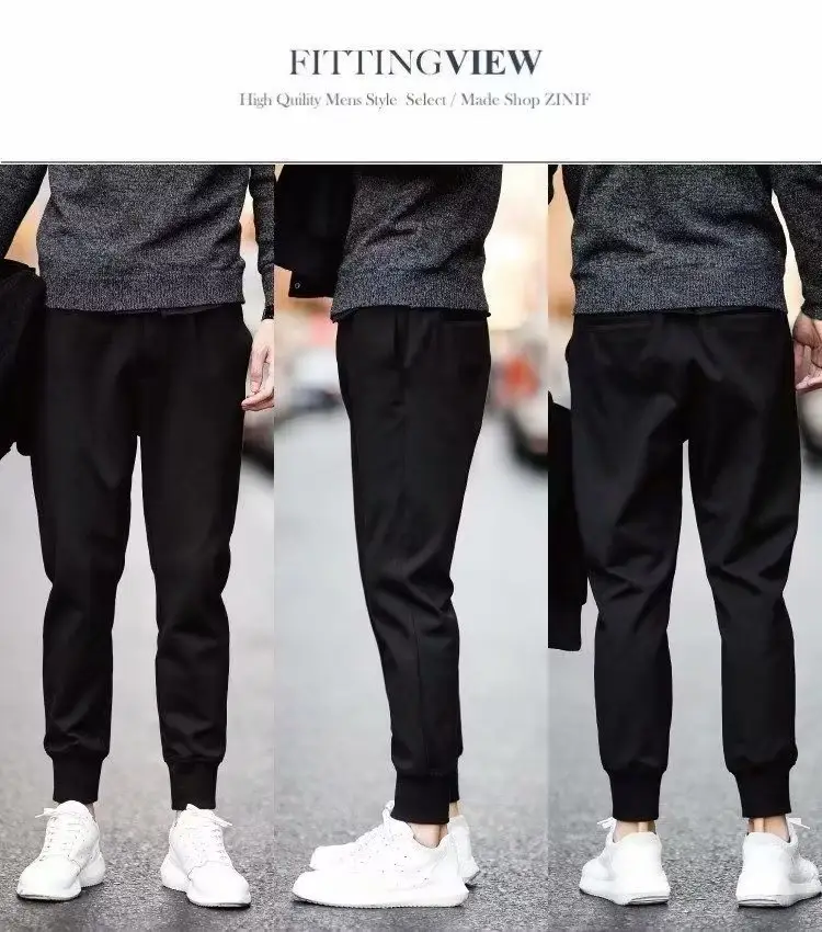 Men Fleece Lined Ankle Tied Sweatpants Black — feature 9