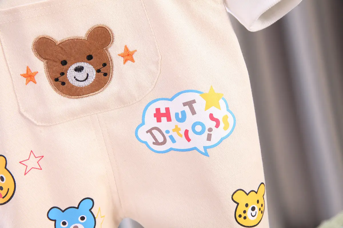 Baby Cartoon Suspenders Set Yellow White Newborn Kids Clothing â feature 11
