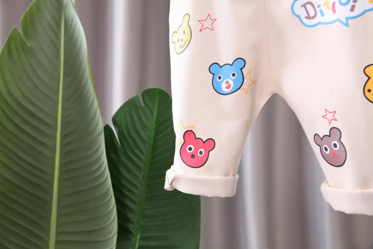 Baby Cartoon Suspenders Set Yellow White Newborn Kids Clothing â feature 13