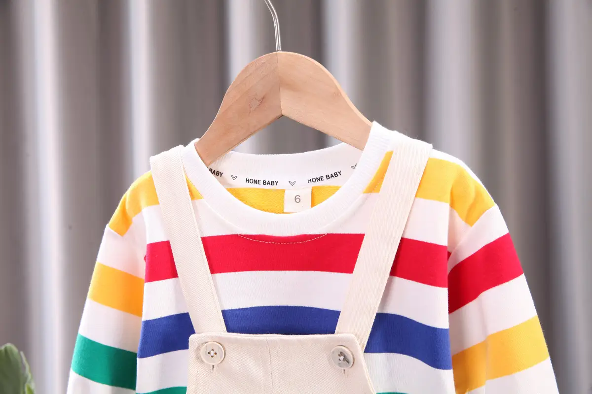 Baby Cartoon Suspenders Set Yellow White Newborn Kids Clothing â feature 7