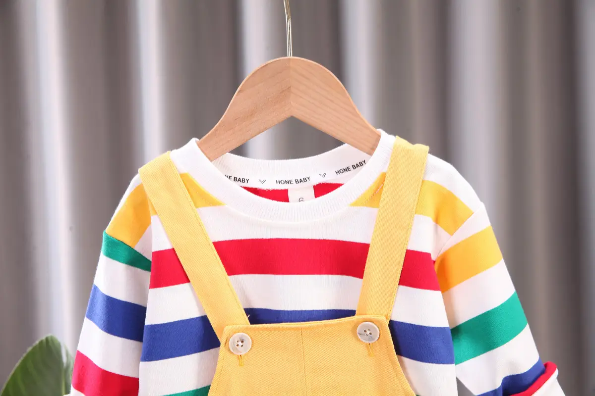 Baby Cartoon Suspenders Set Yellow White Newborn Kids Clothing â feature 8