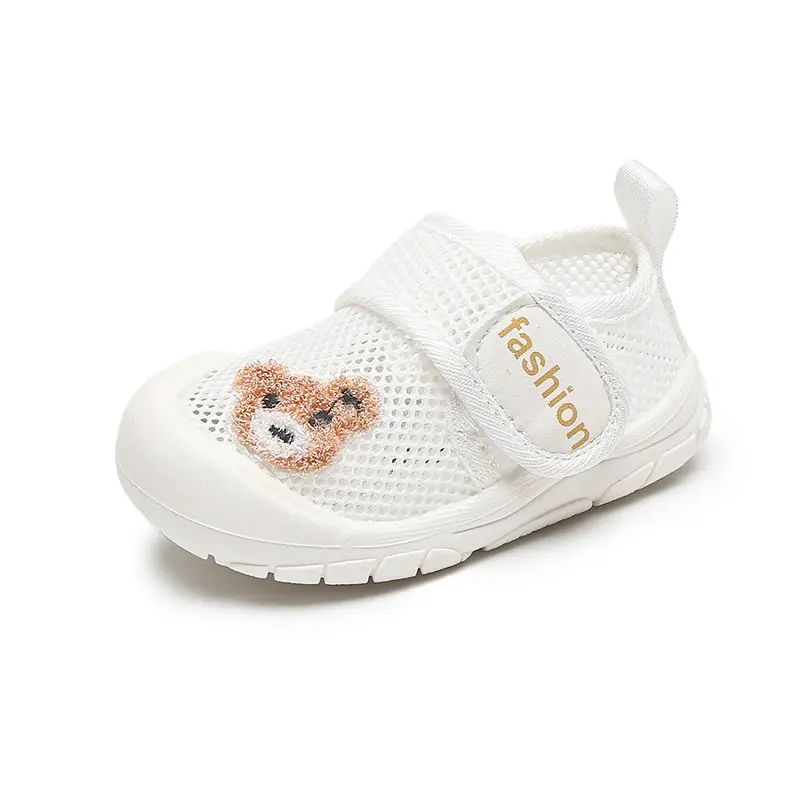 Bear Sports soft bottom single mesh breathable summer 1-2 years old boys and girls toddler shoes soft bottom baby indoor mesh shoes
