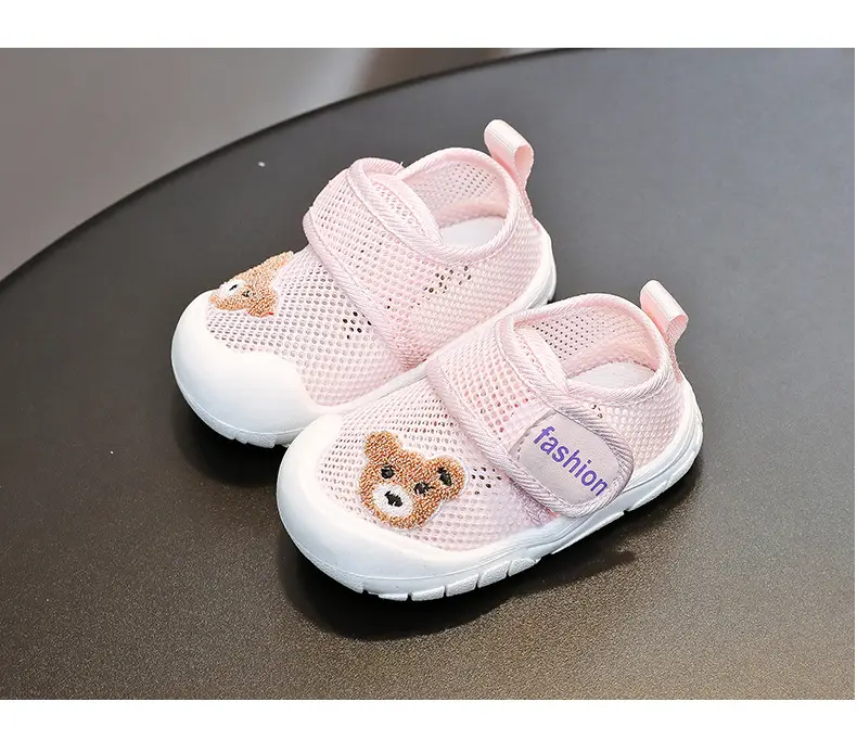 Bear Sports soft bottom single mesh breathable summer 1-2 years old boys and girls toddler shoes soft bottom baby indoor mesh shoes — feature 13