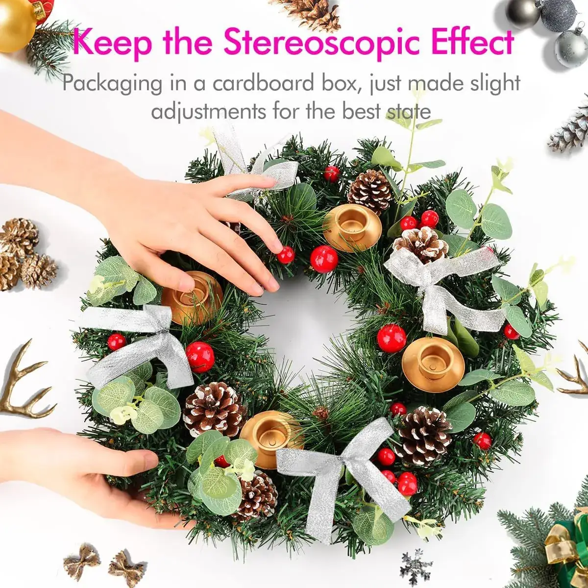 Christmas Ribbon Wreath for Home Decoration - Image 17