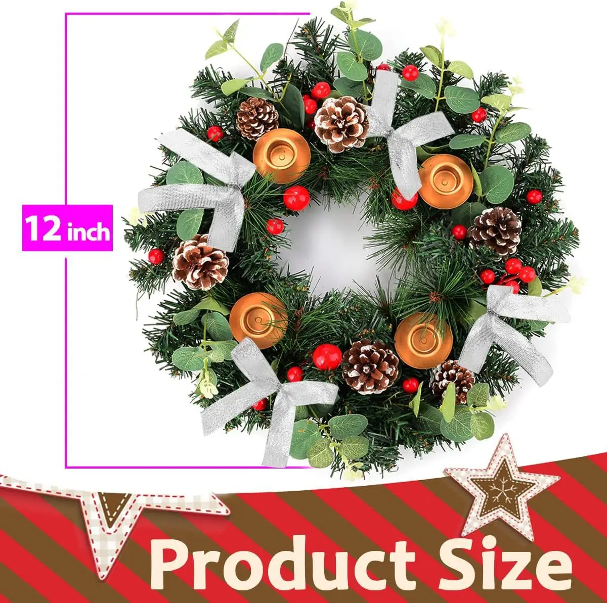 Christmas Ribbon Wreath for Home Decoration — feature 6