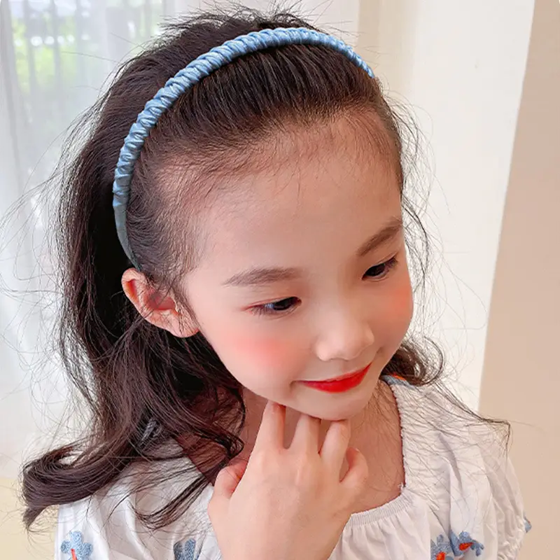 Girls Blue Plaid Hairband with Toothed Edge - Image 17