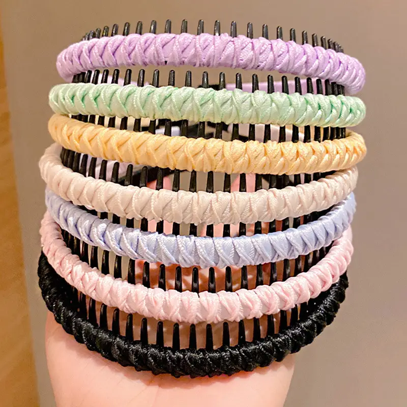 Girls Blue Plaid Hairband with Toothed Edge - Image 18