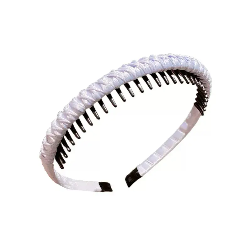 Girls Blue Plaid Hairband with Toothed Edge - Image 19