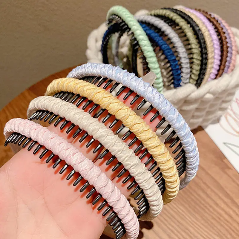 Girls Blue Plaid Hairband with Toothed Edge — feature 8