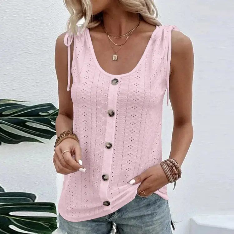 White U-Neck Vest for Women 2023 Spring Summer - Image 4