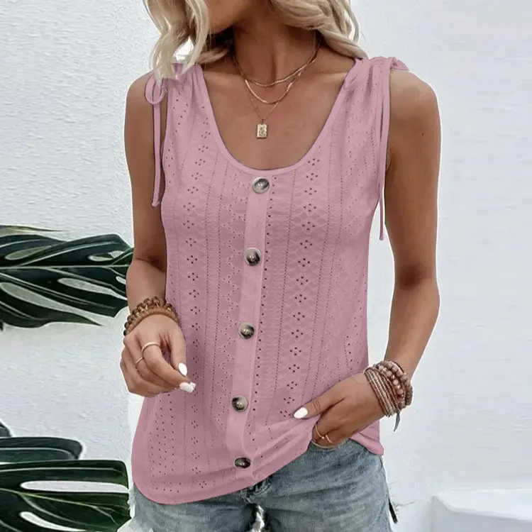 White U-Neck Vest for Women 2023 Spring Summer - Image 8