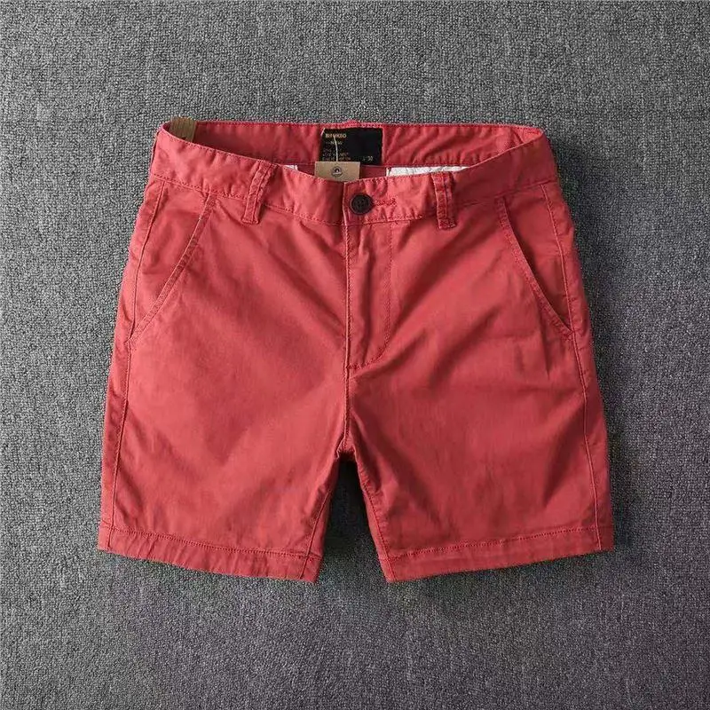 Men Cotton Shorts Green 2023 Summer Casual
