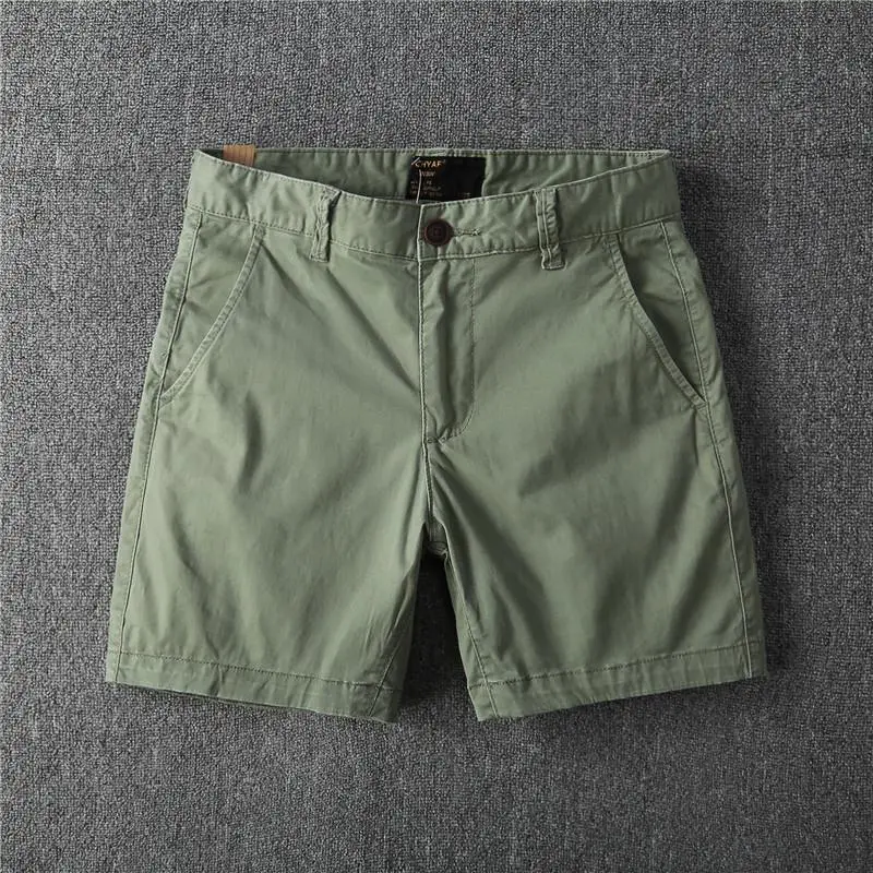 Men Cotton Shorts Green 2023 Summer Casual