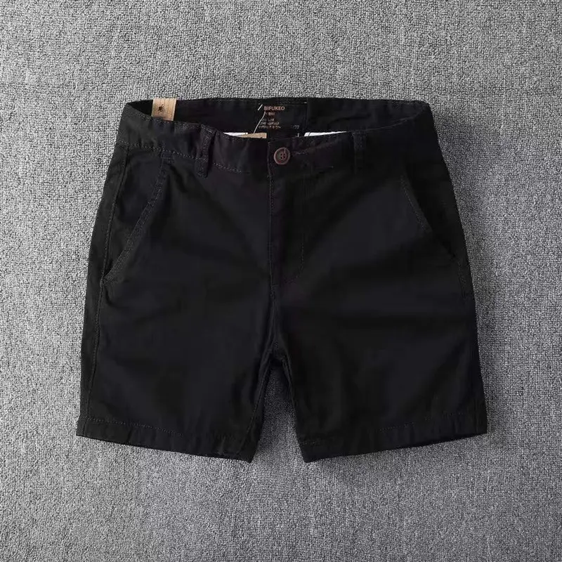 Men Cotton Shorts Green 2023 Summer Casual