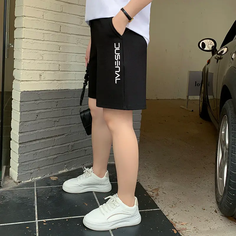 2025 Women Black Slimming Plus Shorts with Elastic Lace - Image 3