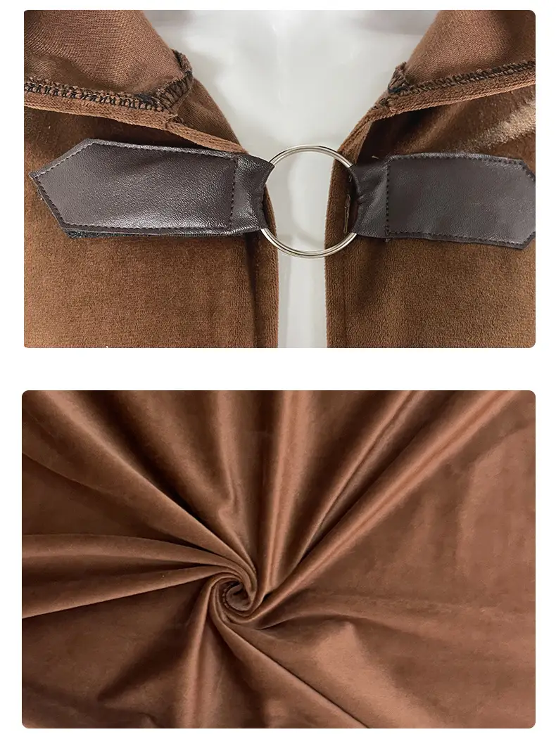 Black Suede Hooded Cape for Role-Playing Cosplay — feature 13