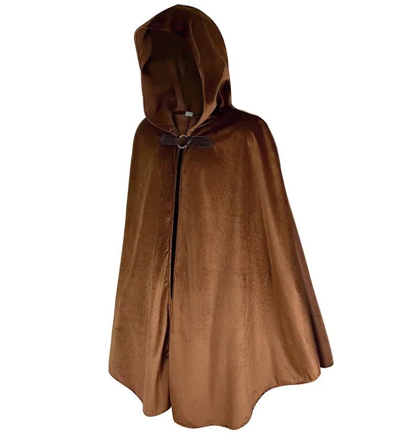 Black Suede Hooded Cape for Role-Playing Cosplay — feature 5