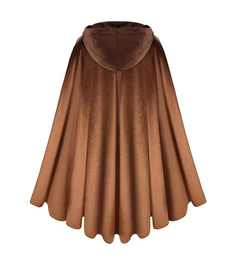 Black Suede Hooded Cape for Role-Playing Cosplay — feature 6