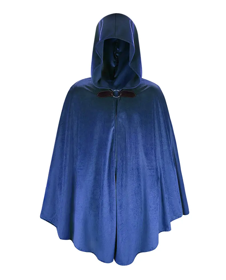 Black Suede Hooded Cape for Role-Playing Cosplay — feature 7