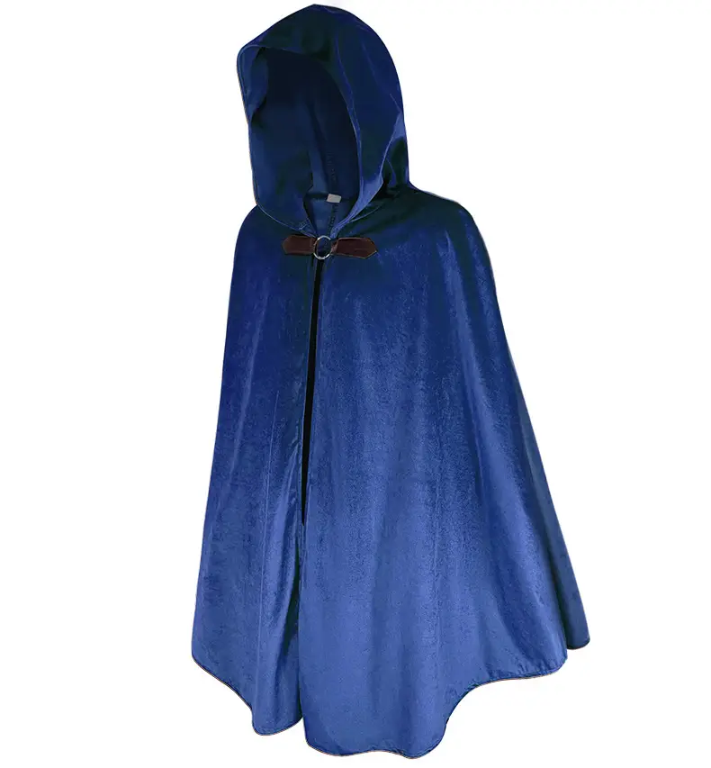 Black Suede Hooded Cape for Role-Playing Cosplay — feature 8