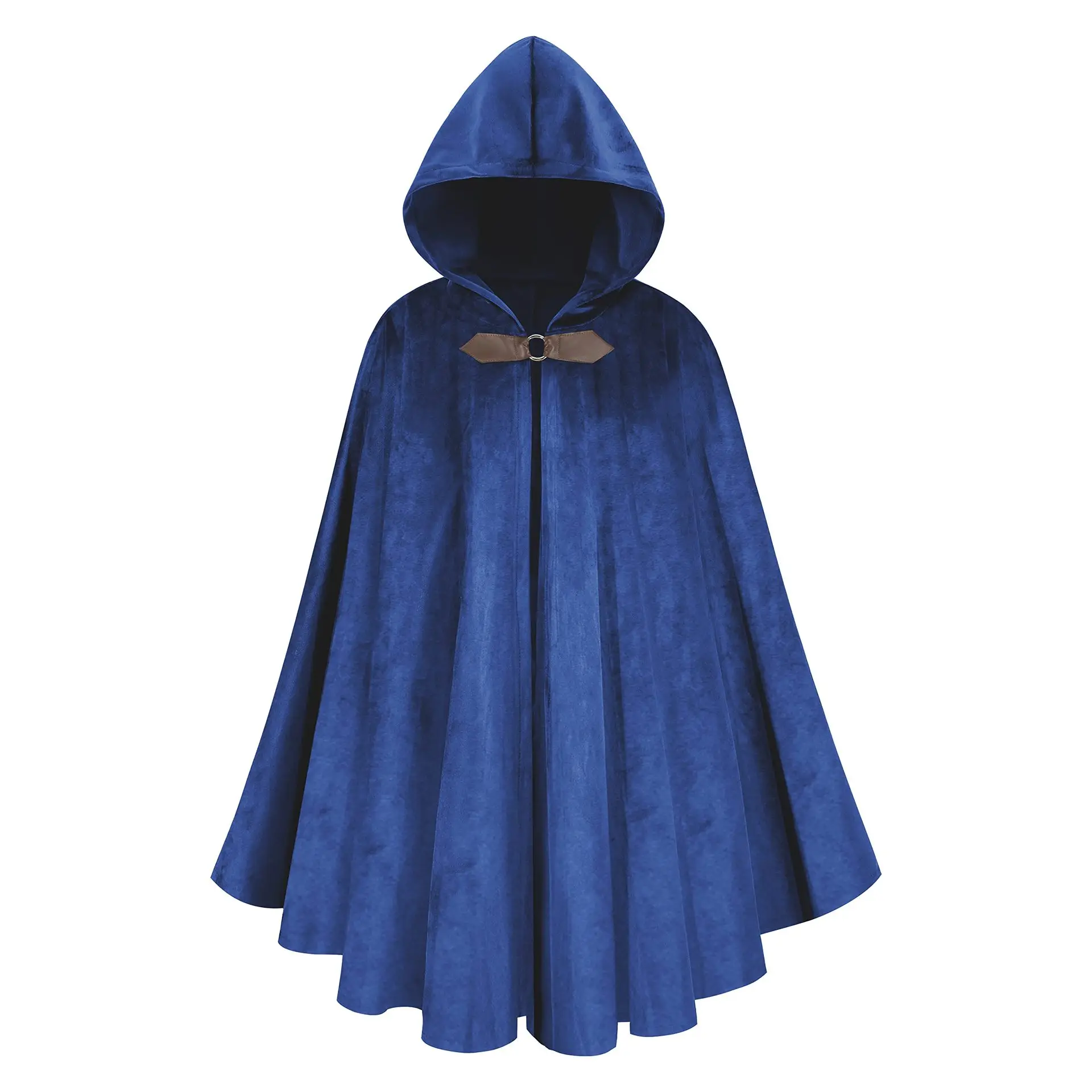 Black Suede Hooded Cape for Role-Playing Cosplay - Image 2