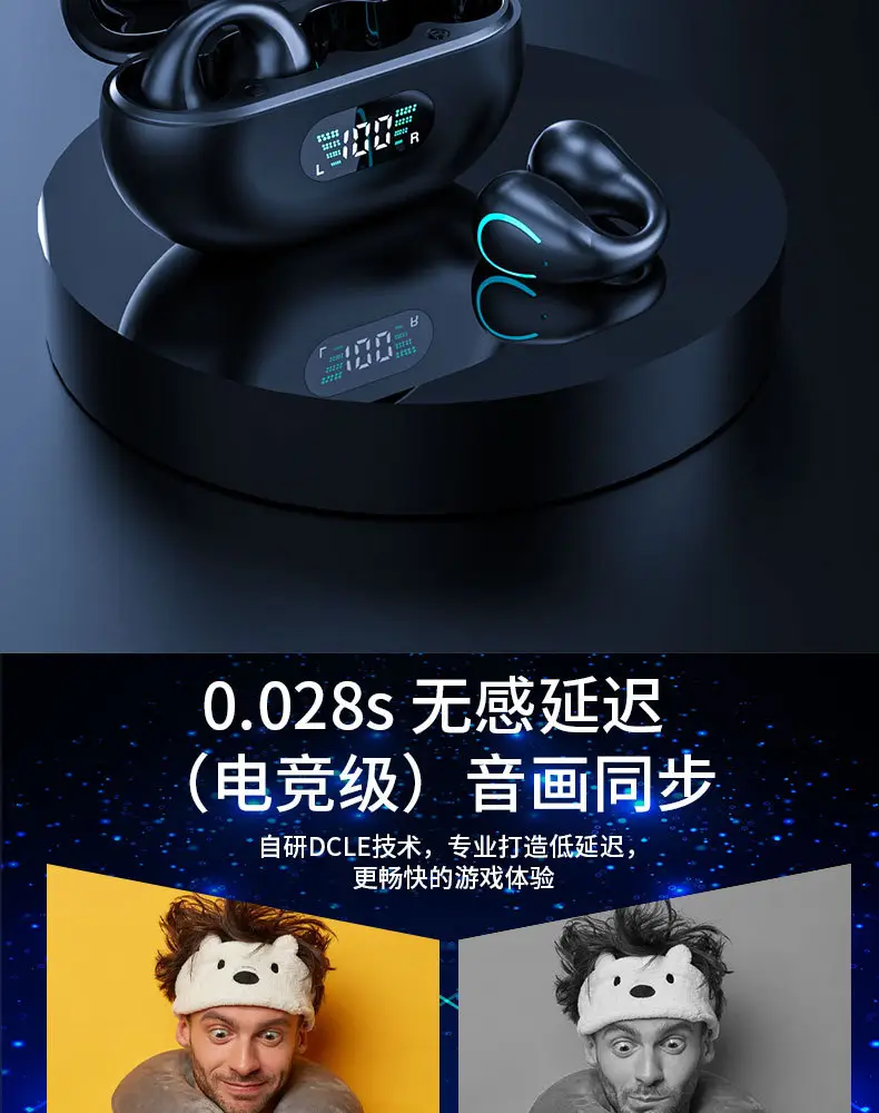 Wireless Bluetooth Headset 24H Life Android Non-Ear — feature 12