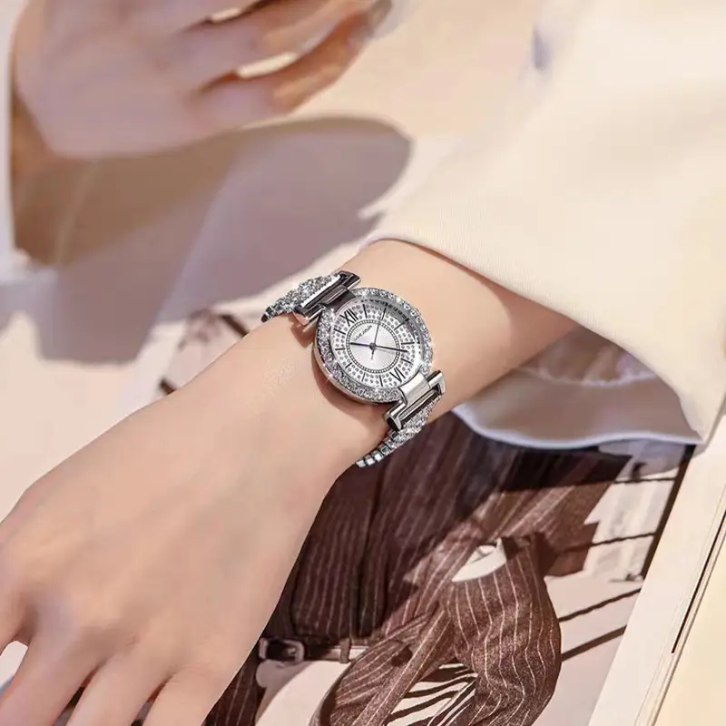 Women's Starry Diamond Quartz Watch Steel Strap - Image 4
