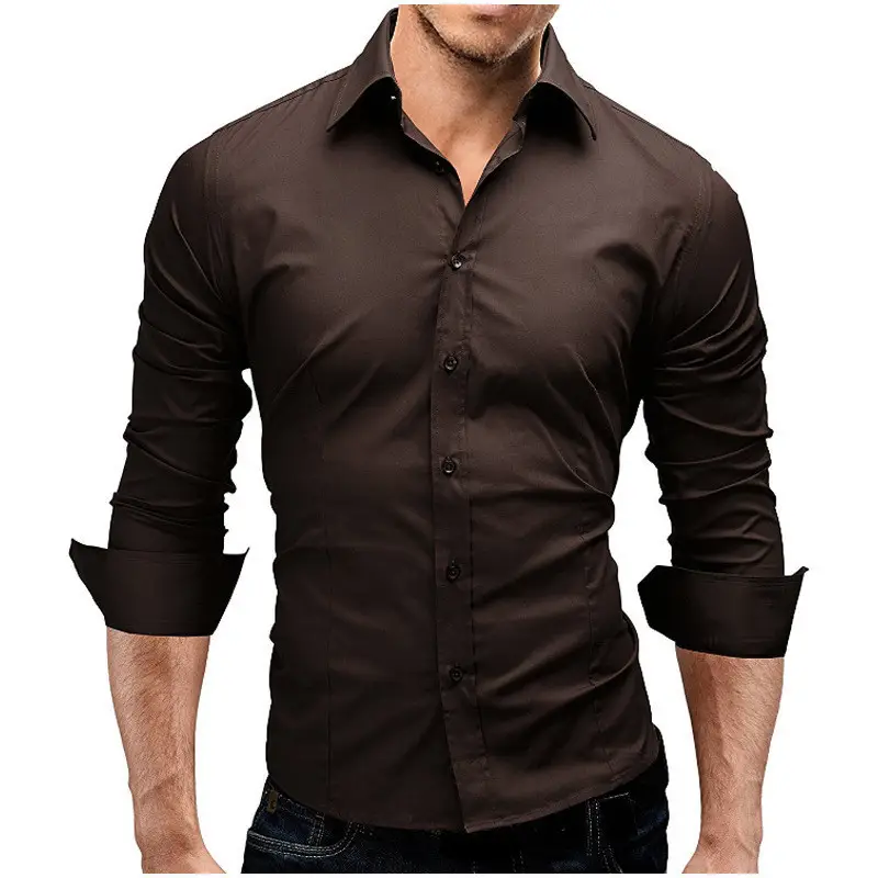 Men's Slim Fit Gray Button Down Shirt - Image 6