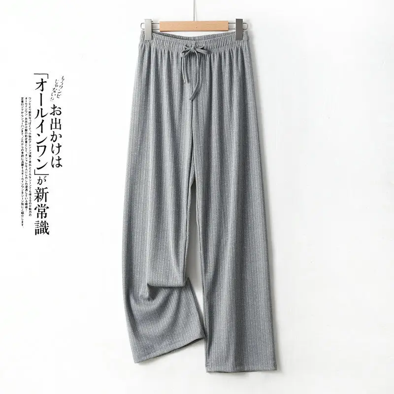Women's Green Ice Silk Wide Leg Pants Summer — feature 14