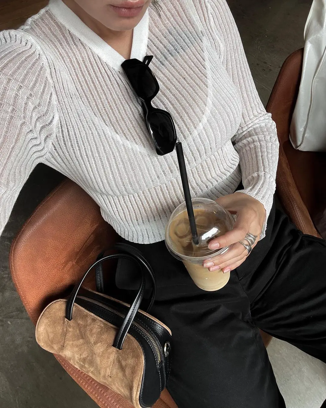 2025 Long Sleeve Knitted Top White Striped — feature 4