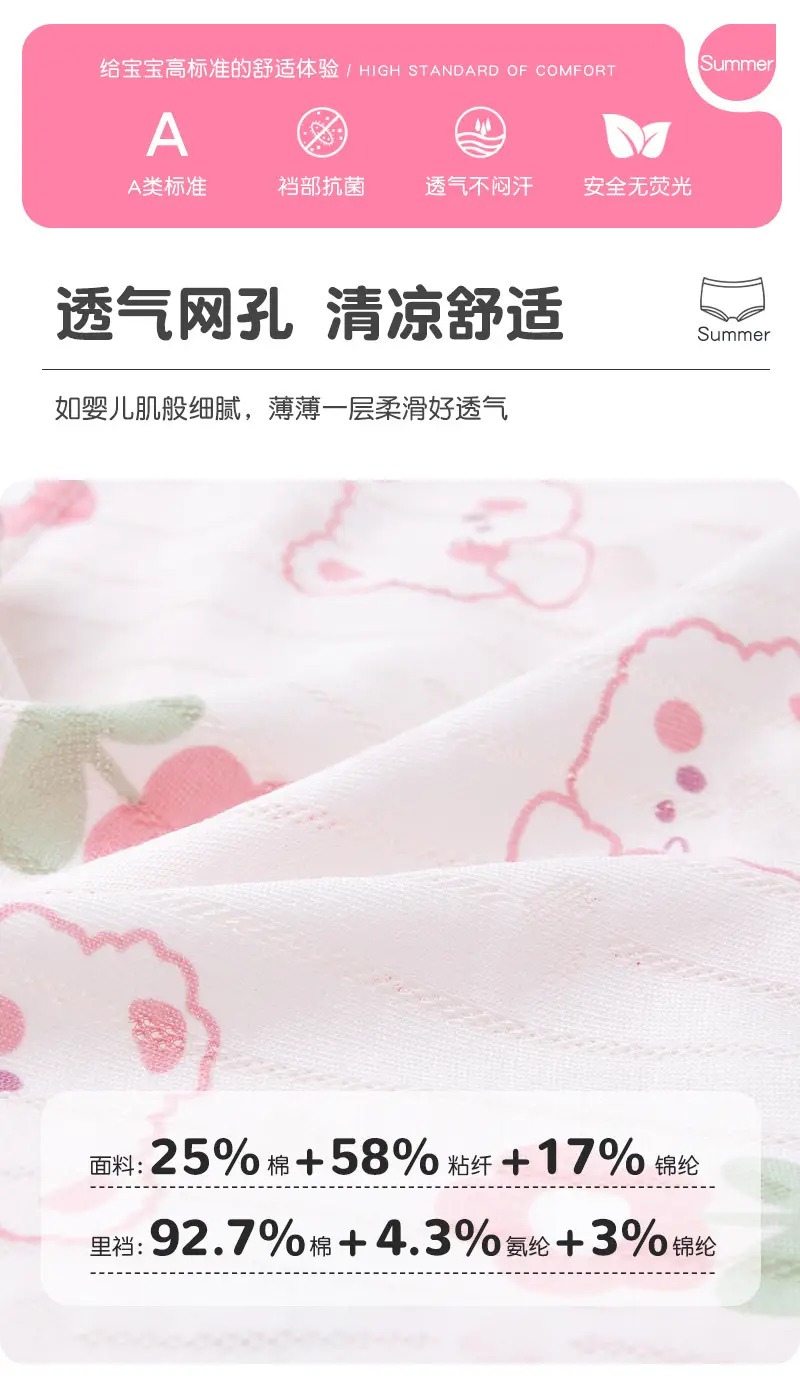 Children's Ice Silk Boxer Underwear Class A Summer Girls Boys — feature 3