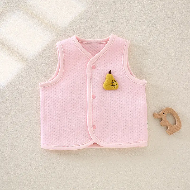 Cotton Air Layer Baby Vest Beige Spring Autumn Warm - Image 11