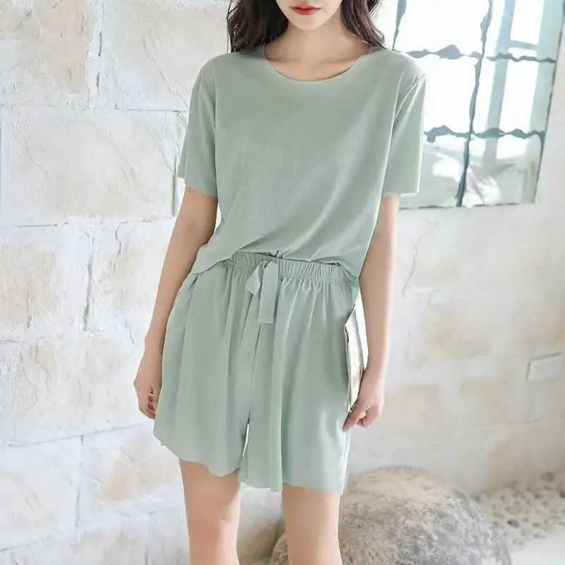 Ice Queen Three-Piece Set for Women 2026 Spring and Summer New Loose-Fitting Casual Ice Silk Soft Suit Home Wear