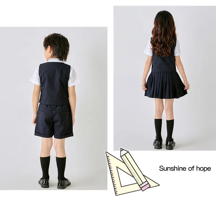 Men Navy Pique Vest Single Button College Suit — feature 20