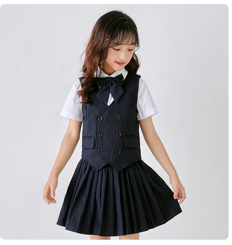 Men Navy Pique Vest Single Button College Suit — feature 21