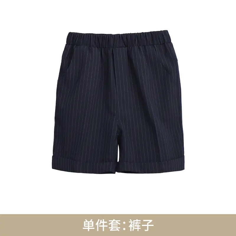 Men Navy Pique Vest Single Button College Suit - Image 2