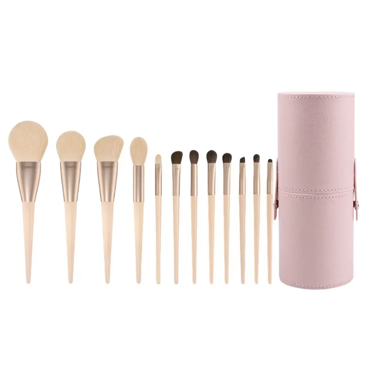 12-Piece Makeup Brush Set Soft Animal Hair for Blush & Concealer - Image 4