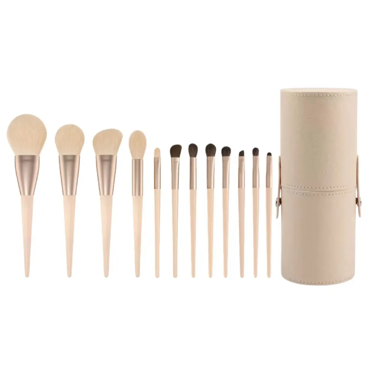 12-Piece Makeup Brush Set Soft Animal Hair for Blush & Concealer - Image 5