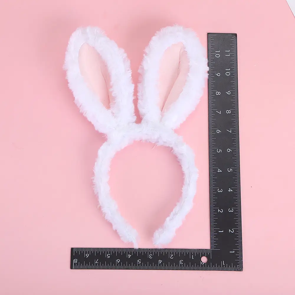 Pink Fuzzy Bunny Ear Headband for Girls — feature 6