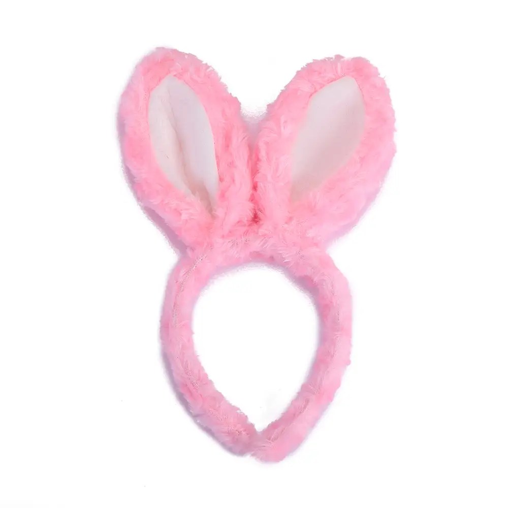 Pink Fuzzy Bunny Ear Headband for Girls — feature 7