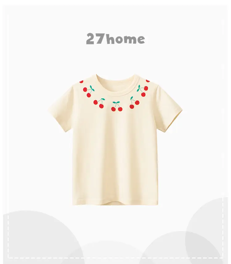 Women Printed T-Shirt Cream Short Sleeve Summer — feature 1